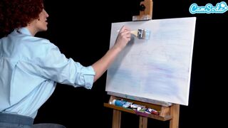 Ryan Keely bob ross cosplayban festés óráján megvadul a gigászi cickós milf