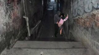 Néger örömlány keményen bekúrva a favela domb urával a funk tánc után